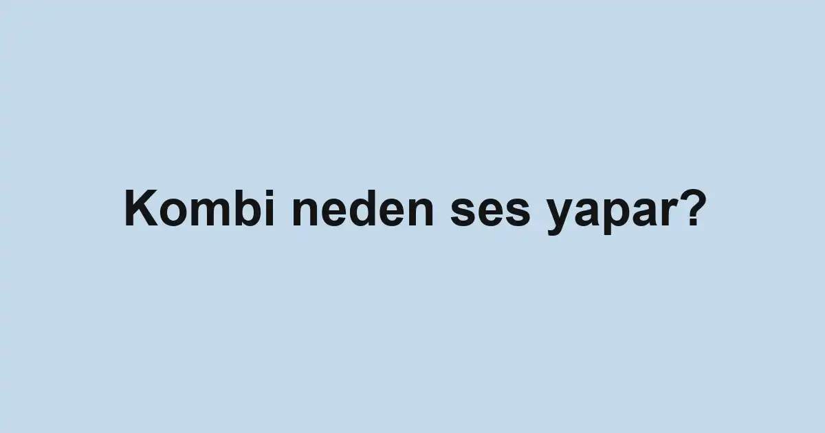 Kombi neden ses yapar?